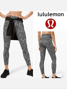 Lululemon Fast & Free 25" Tight II Non-Reflective Nulux Pace Lace Graphite Sz 6